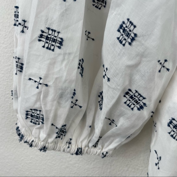 Anthropologie Blue/White Peasant Dress Size Medium - Picture 7 of 11